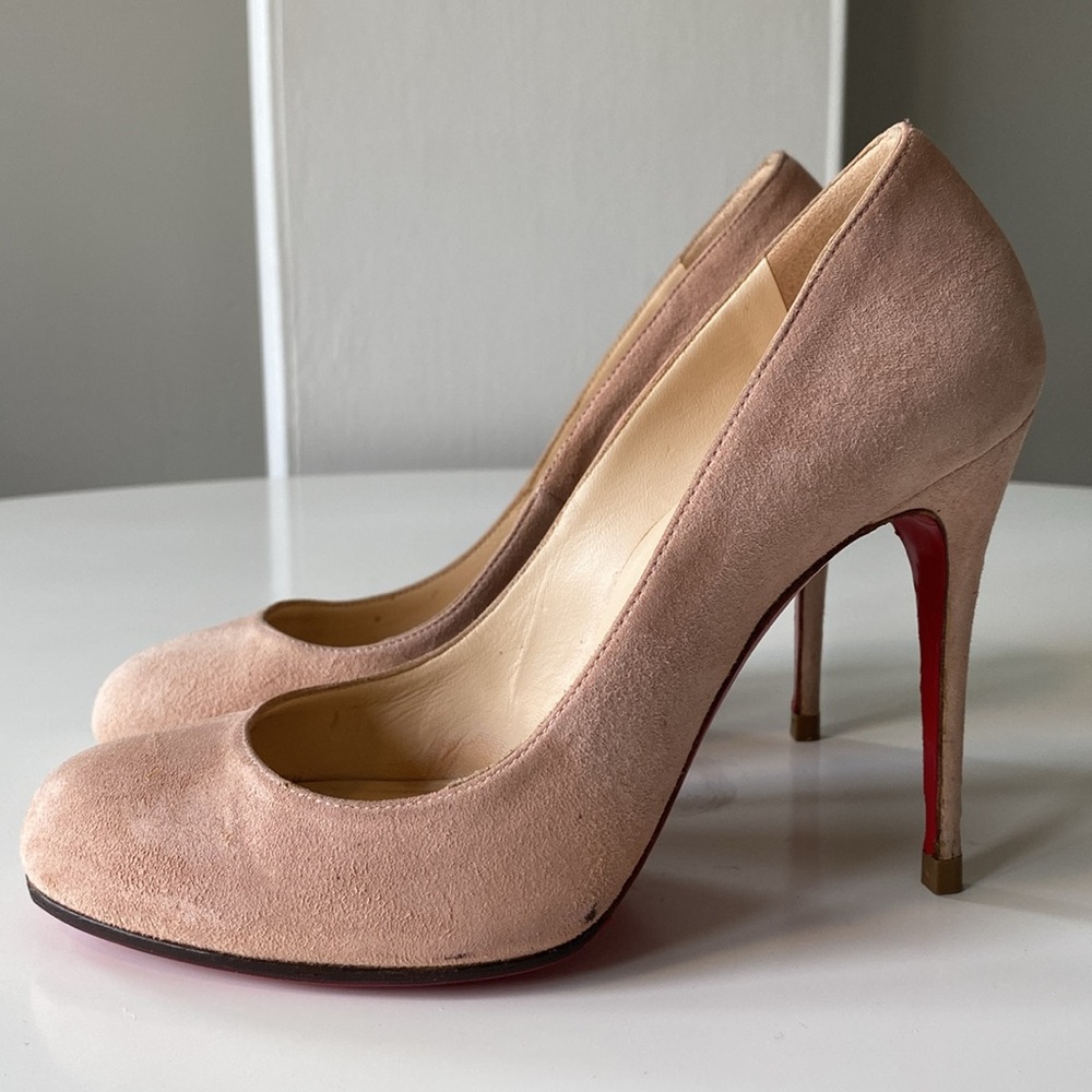 Christian Louboutin Dolly 100 Rosy Pink Suede 36 - Picture 2 of 7